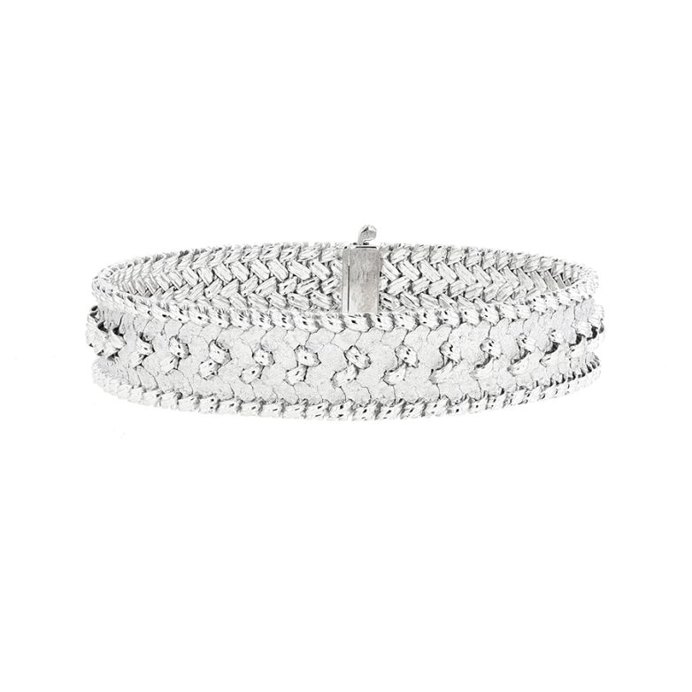 Bracelet mat et brillant or blanc 34.99g Comme neuf -  reconditionné disponible sur Gemme Les Bijoux
